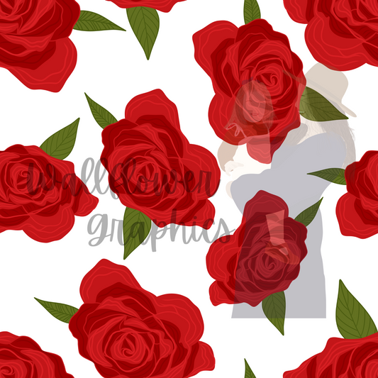 Roses on white