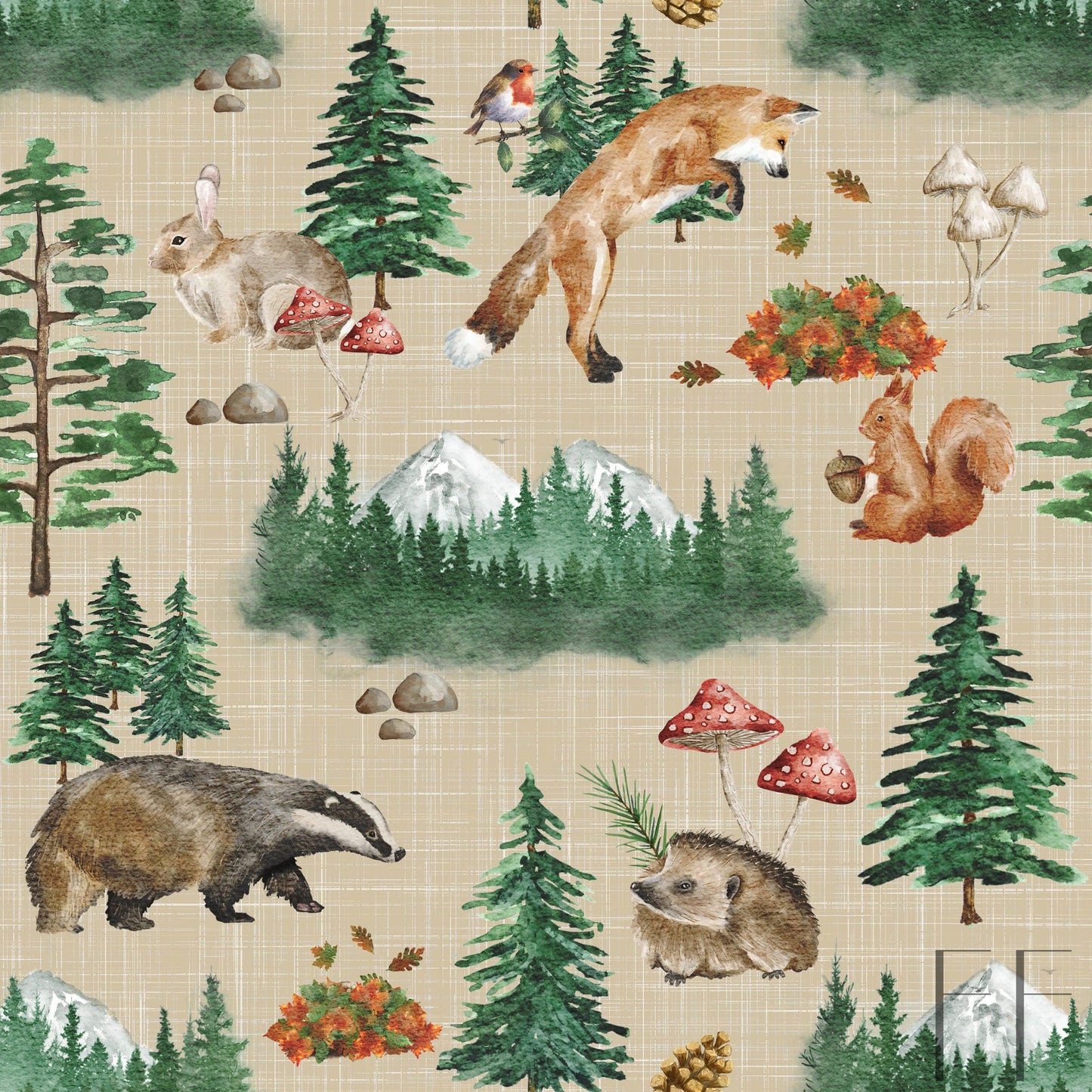 Forest Animals beige