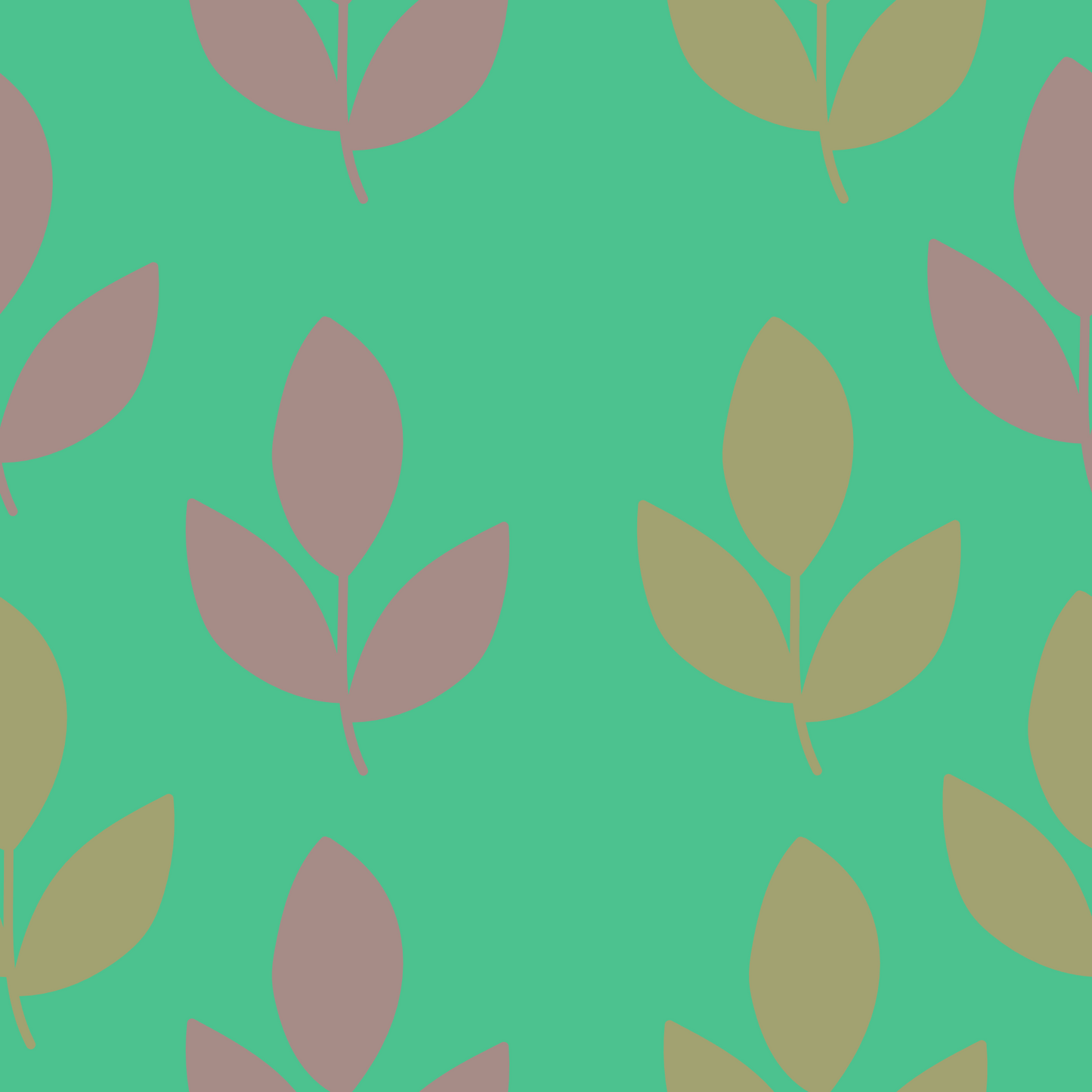 Green, Pink Leaves