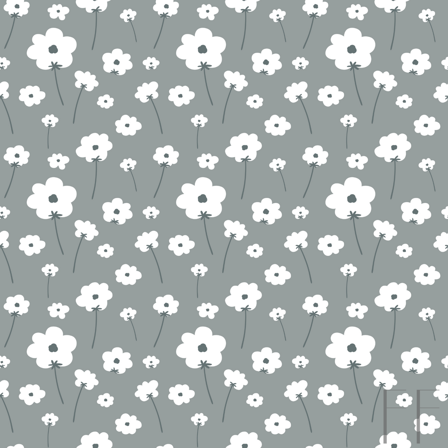 Grey, White flower