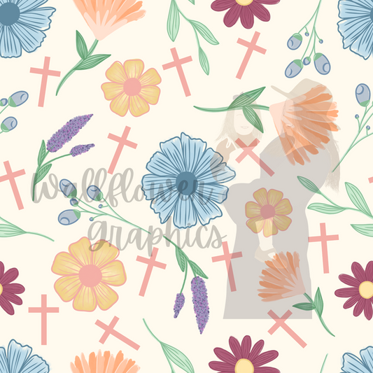 Springtime Floral With Crosses