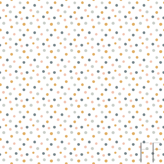 Mauve Grey floral Polka dot