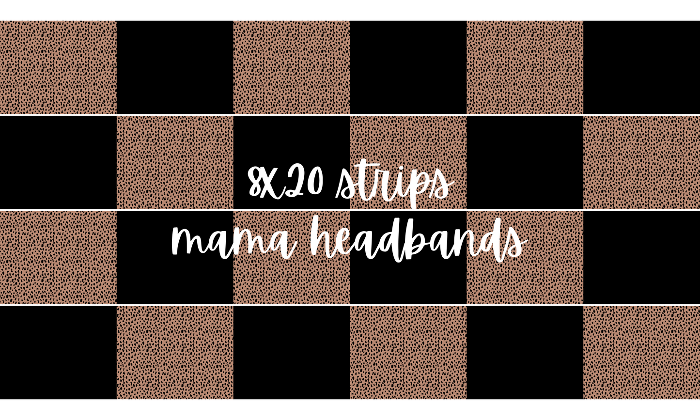 Messy Brown Dalmatian-mama headband