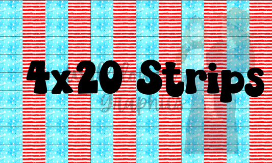 4x20 watercolor stars and stripes