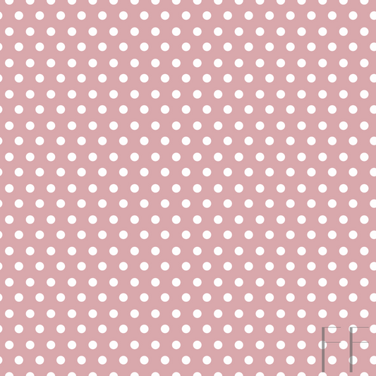 Pink, White Polka dot