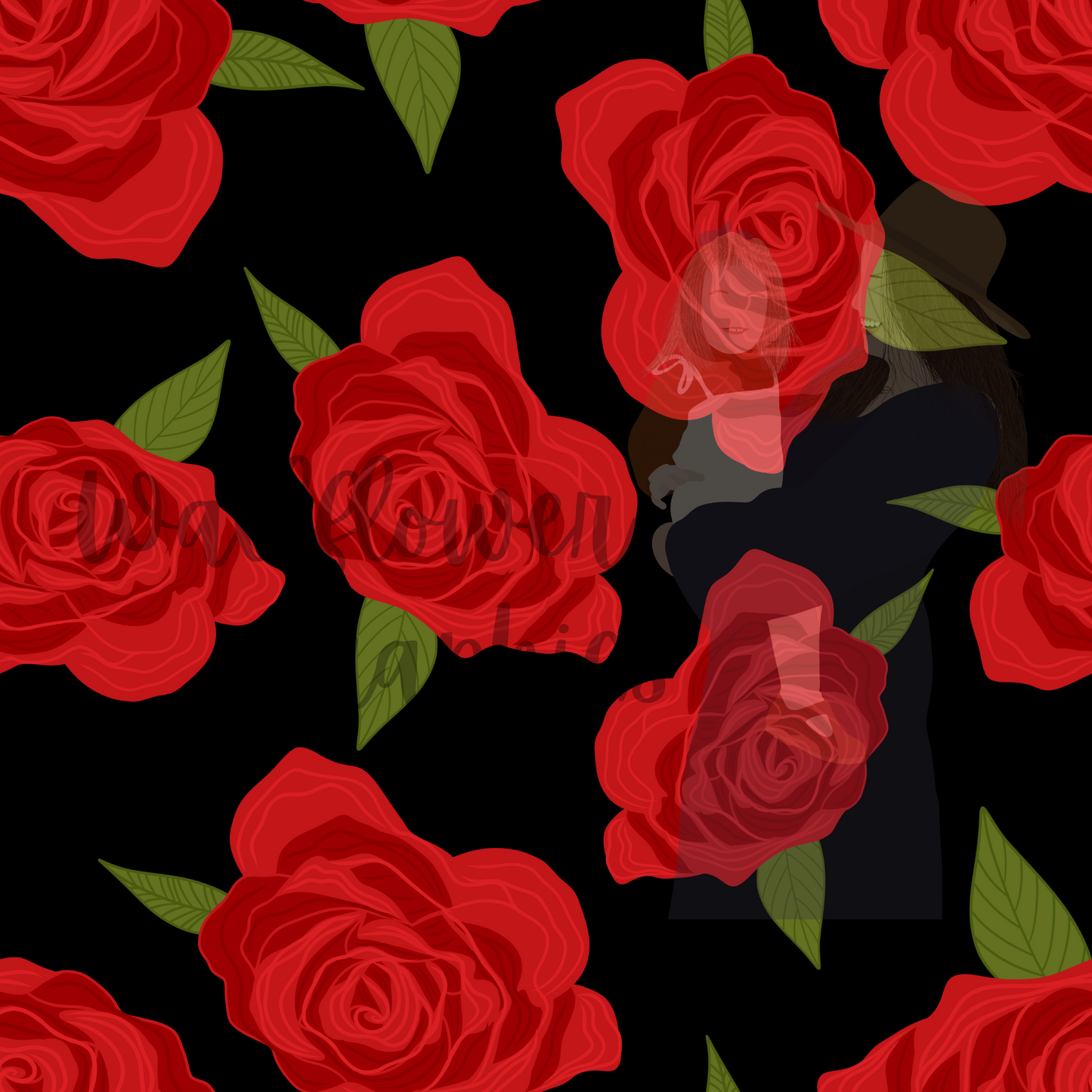 Roses on black