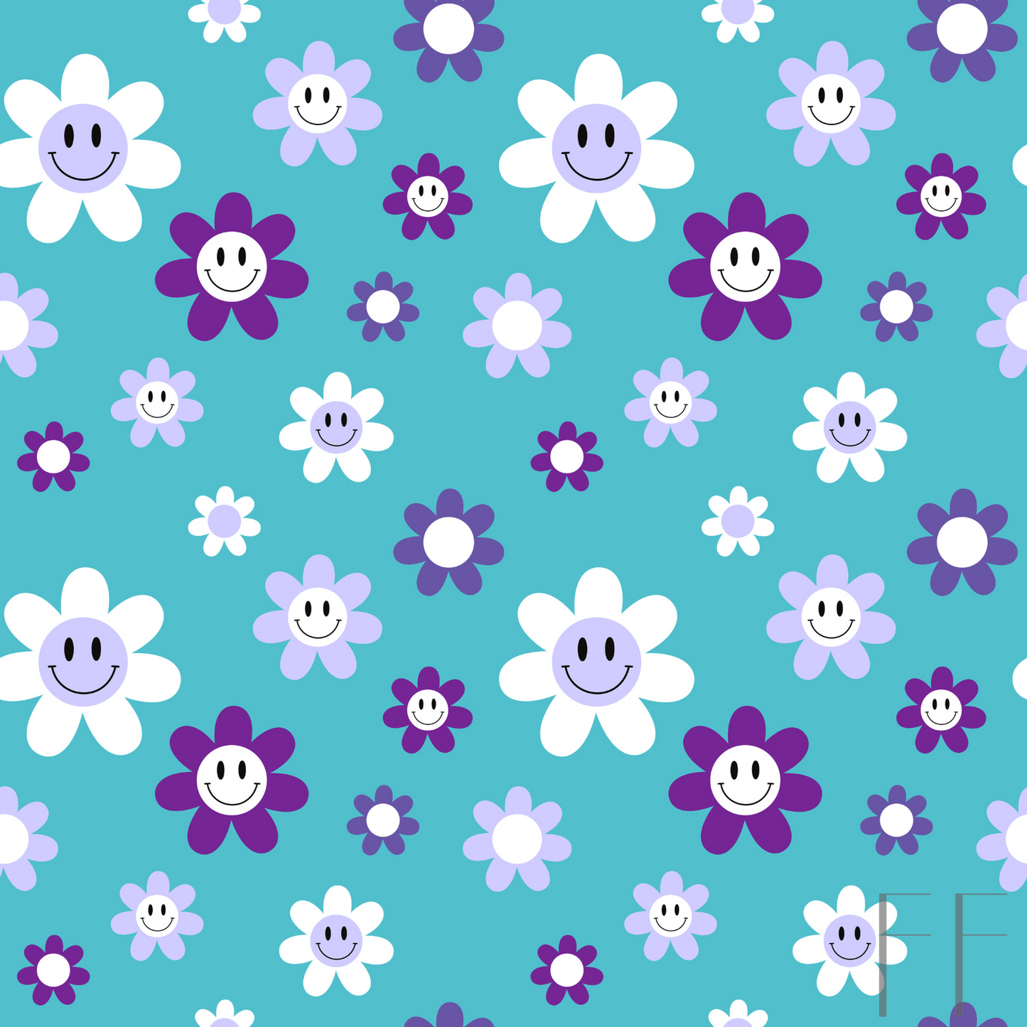 Teal Smiley flowers