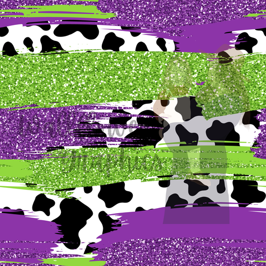 Glitter cow-purple Green