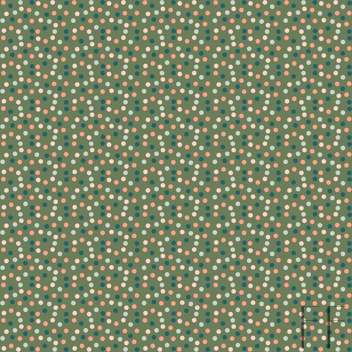 Polka dots on green