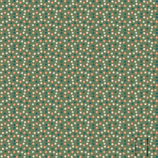 Polka dots on green