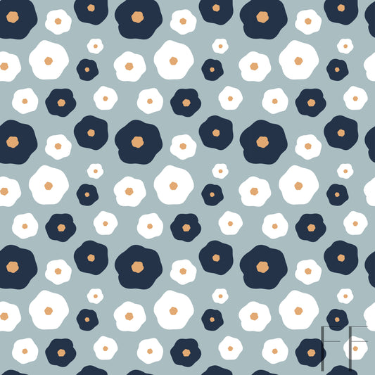Navy blue flowers