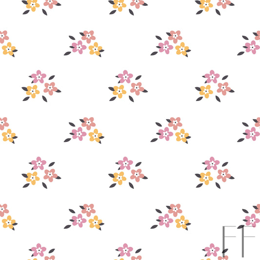 Tiny flowers on white