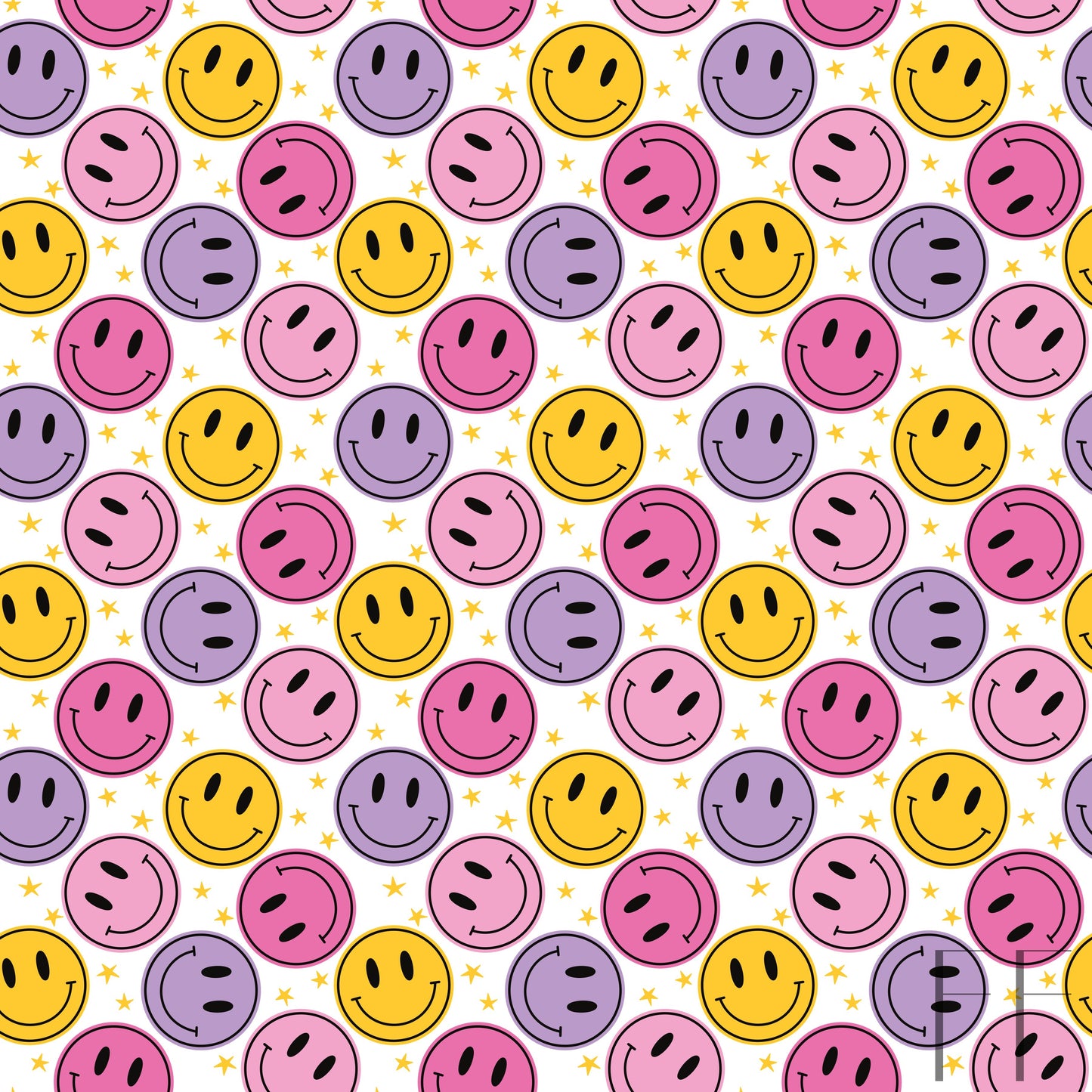 Purple, yellow smiley