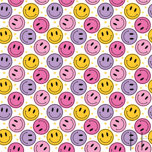 Purple, yellow smiley