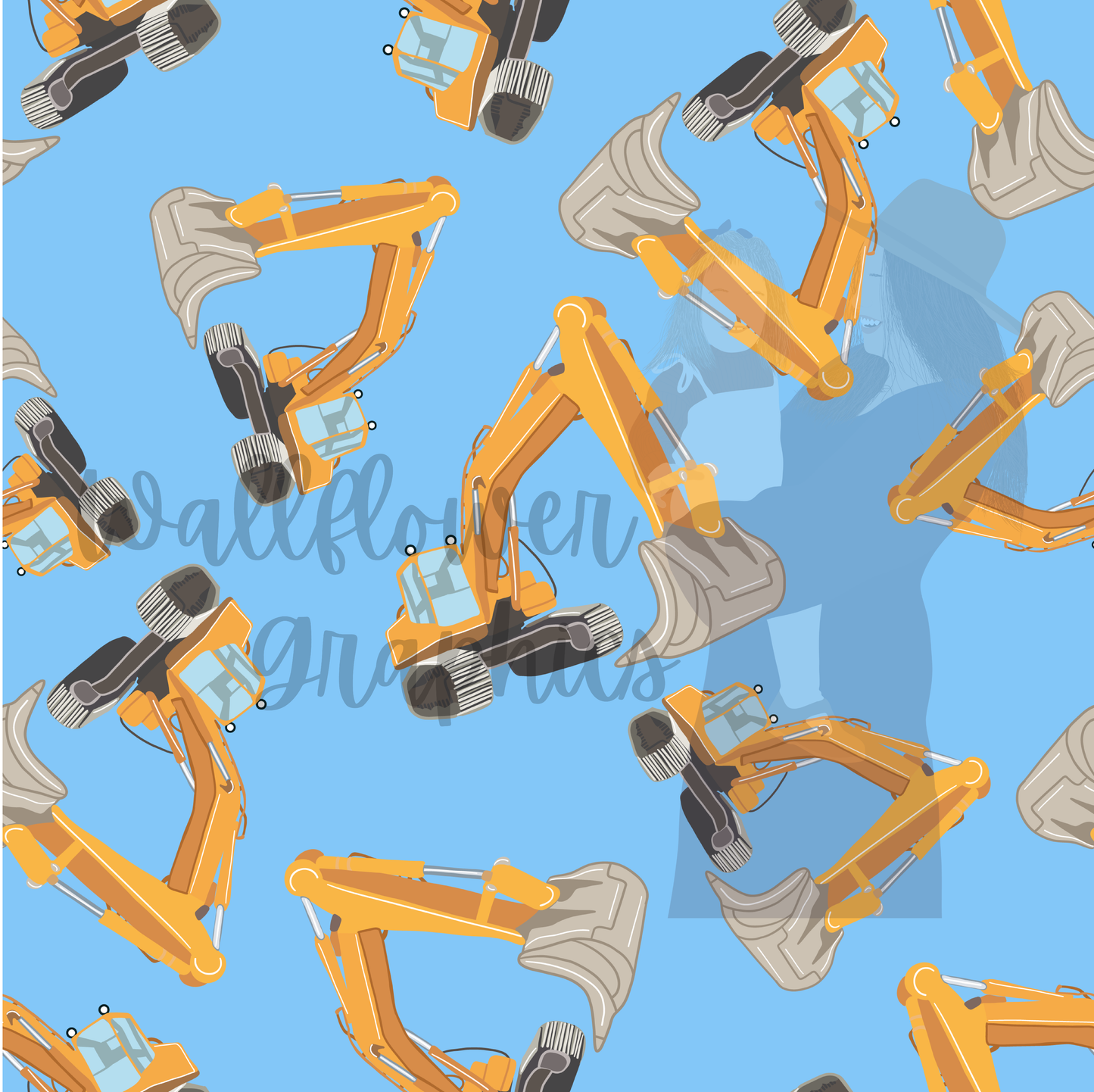 Excavators blue